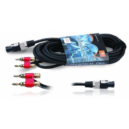 TECHNICAL PRO Technical Pro cbs1250 Banana Plug To Speakon Speaker Cables 50 ft. Feet 12 Gauge cbs1250